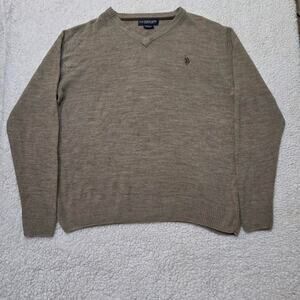 Us polo assn brown v-neck sweater
